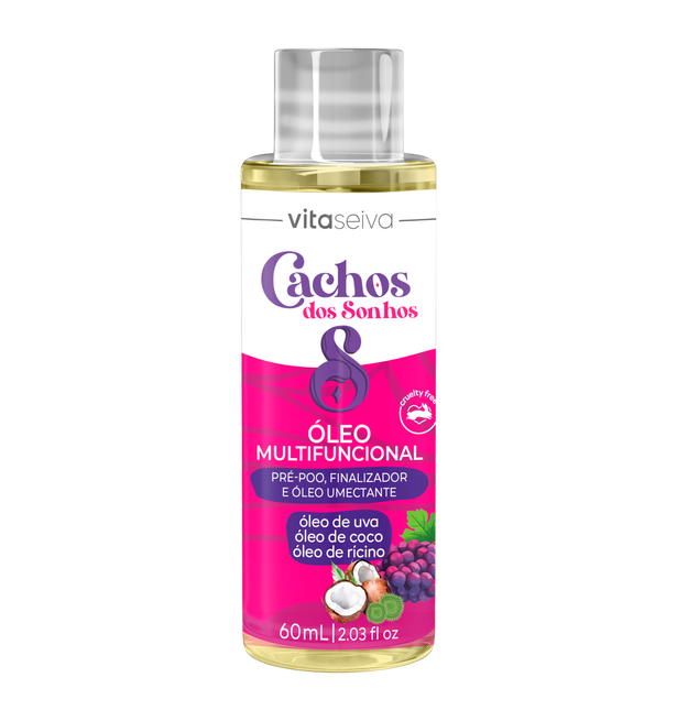Óleo Capilar Uva Coco Rícino Cachos dos Sonhos Vita Seiva 60ml