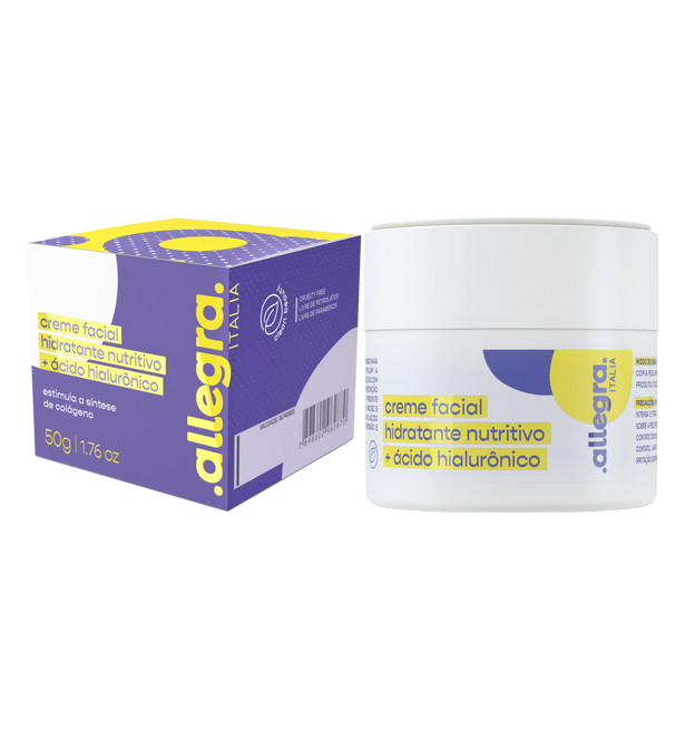 Creme Facial Hidratante Nutritivo Skin Care Allegra 50g