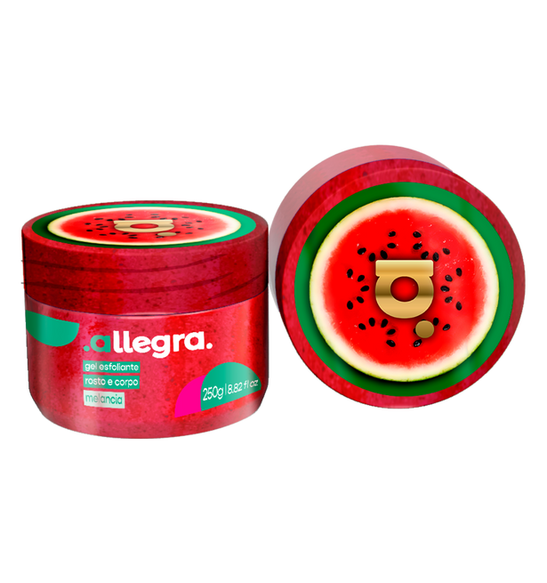 Gel Esfoliante Corpo Rosto Melancia Allegra 250g